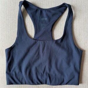 Girlfriend Collective Navy Racerback Sports Bra, Small